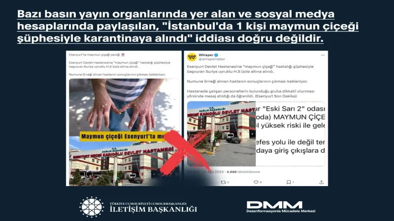 'Maymun Çiçeği'nin Türkiye iddiaları dezenformasyondan ibaret